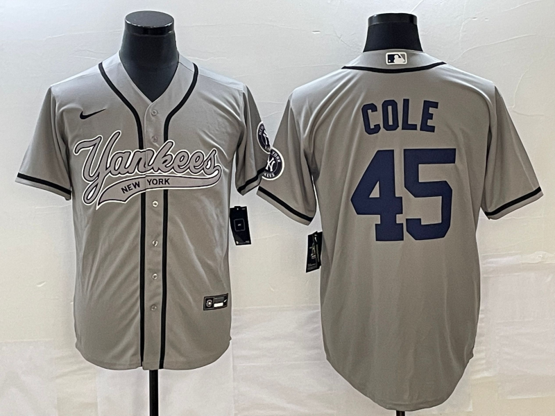Men's New York Yankees Gerrit Cole #45 Gray Jersey Joint Edition